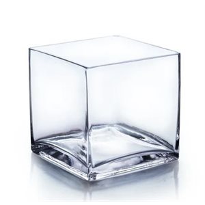 Vase cube 6x6x6 block 6" (un. cs.12)