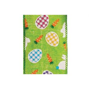 Ruban wired "Oeufs et carottes" #40x10yds