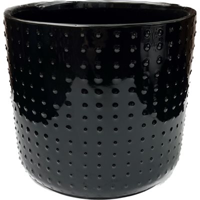 Cache pot céramique cylindre 6¼x5½" Noir
