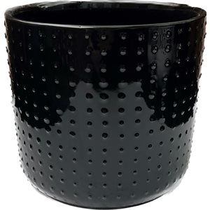 Cache pot céramique cylindre 6¼x5½" Noir