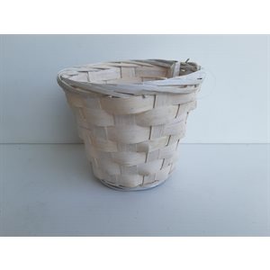 Cache pot osier 5" (fit 4") Bamboo blanc