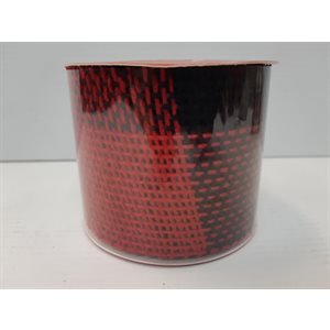Ruban wire carotté tissu 2 1 / 2 x 3yds- Noir / Rouge