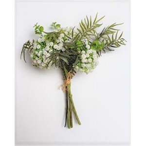 Bouquet gypsophile / fougère 15.7" Blanc