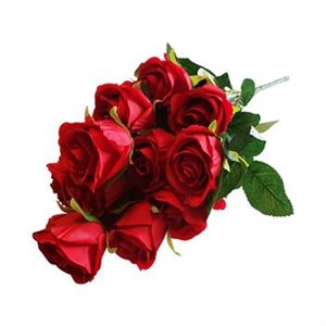 Bouquet Rose Artificiel (18 Fl) 19" Rouge