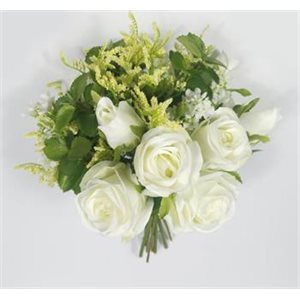 Bouquet Rose / lavende 15" Blanc
