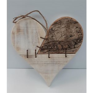 Coeur en bois avec corde ''white poplar'' 25cm Medium
