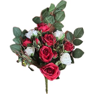 Bouquet de Rose Rouge et blanc