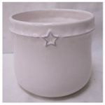 Vase céramique mini (fit 4") étoile Blanc